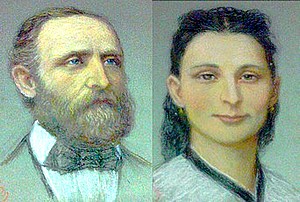 Pavol Dobšinský s druhou manželkou Adelou