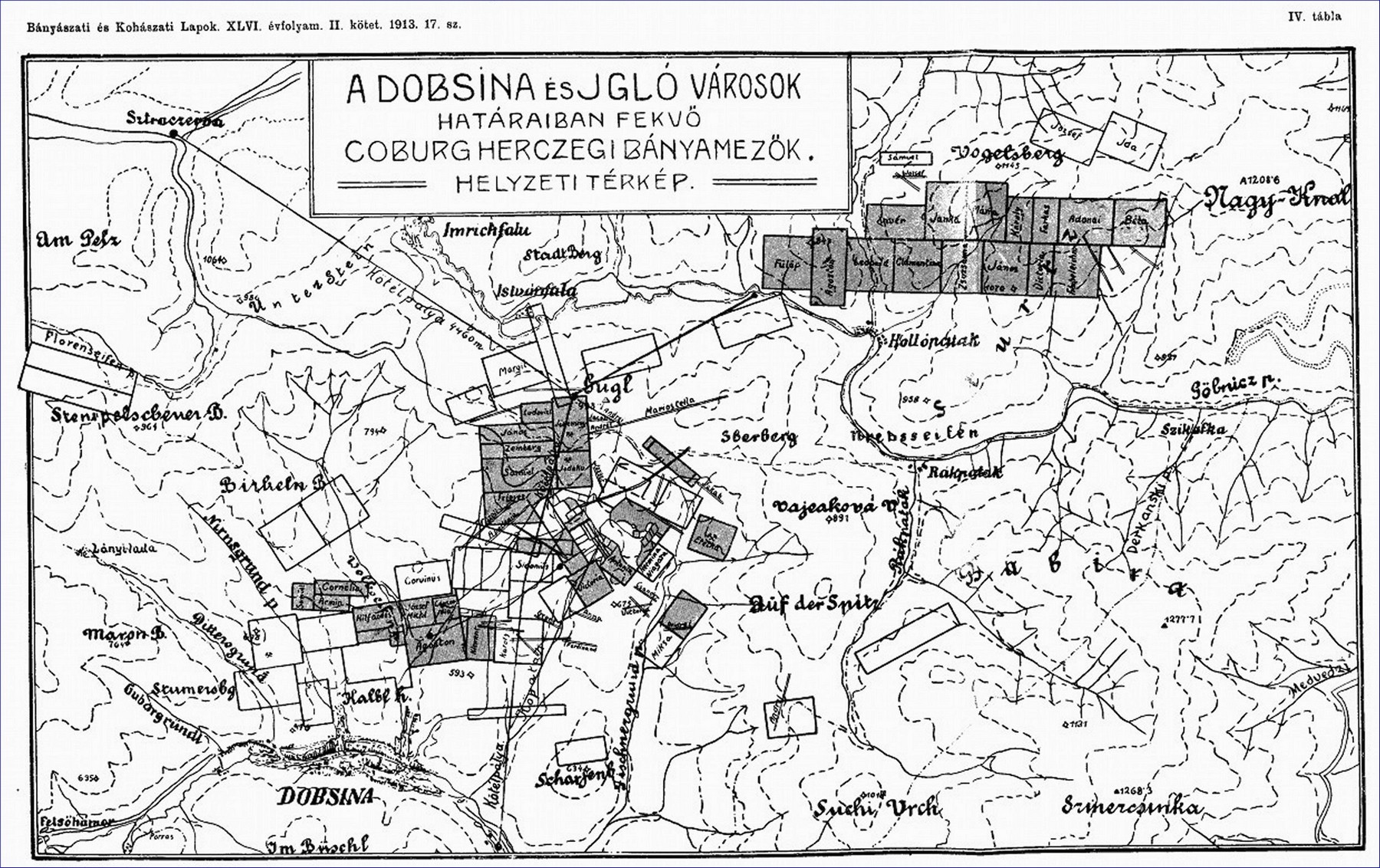 Obr 12a Mapa ban polí kniežaťa Coburg 1913