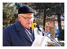Ján Debnar, tajomník ZO SZPB Revúca počas prejavu. Foto: K. Žigo