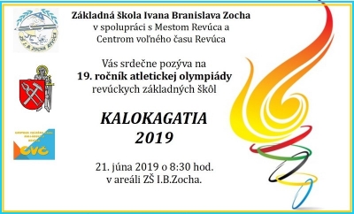 Pozvánka na Atletickú olympiádu žiakov základných škôl mesta Revúca KALOKAGATIA