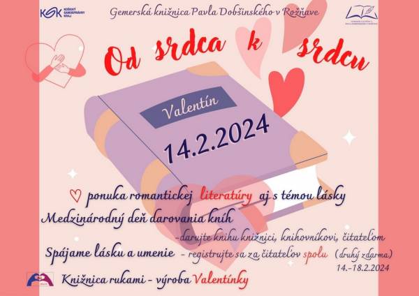 Valentín i darovanie kníh, spájanie lásky a umenia, či Drobci v Gemerskej knižnici Pavla Dobšinského