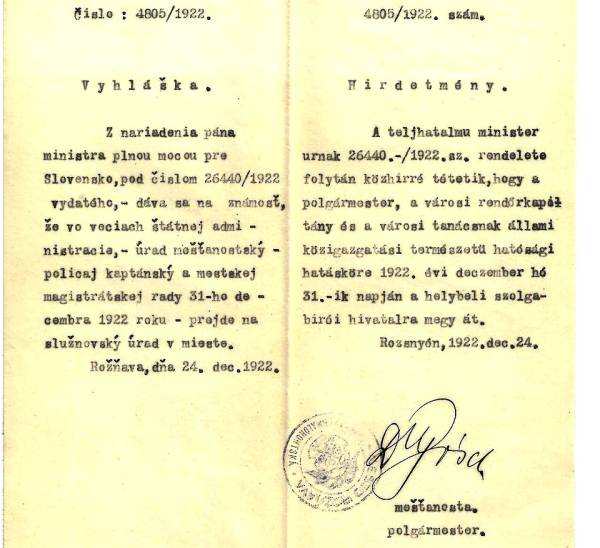 Pred 100 rokmi sa uskutočnila premena mesta Rožňava
