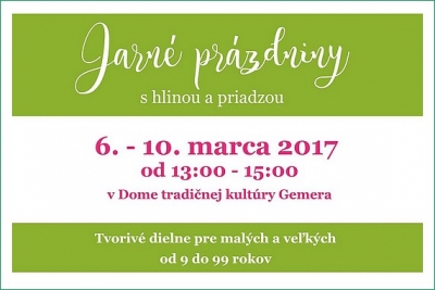 Jarné prázdniny s hlinou a priadzou ponúka Dom tradičnej kultúry Gemera