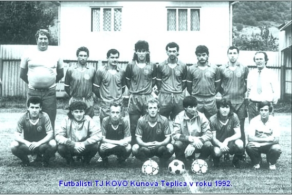 Futbalové mužstvo KOVO Kunová Teplica z roku 1992