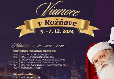 Vianoce v Rožňave 2024 *  Mikuláš, rozsvietenie vianočného stromčeka a vianočné trhy