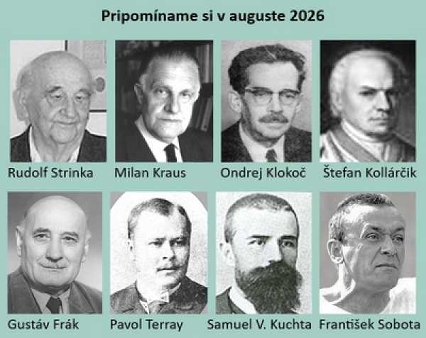 Pripomíname si okrúhle výročia osobností Gemera a Gemera-Malohontu, pripadajúce na august 2026