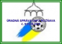 Úradná správa ObFZ Rožňava č. 9/2018-2019