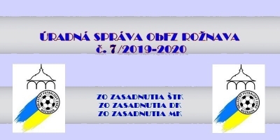 Úradná správa ObFZ Rožňava č. 7/2019-2020