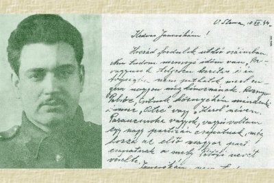 Karol Adler, partizánsky veliteľ a jeho časť rukopisu listu, ktorý bol napísaný v úkryte domu vo Vyšnej Slanej, tesne pred jeho popravou v decembri 1944 v Dobšinej.