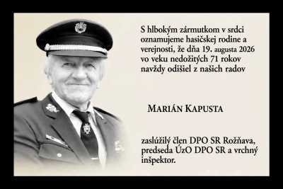 Navždy odišiel vzácny človek, zaslúžilý člen DPO SR Marián Kapusta