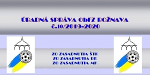 Úradná správa ObFZ Rožňava č. 10/2019-2020