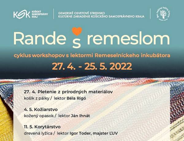RANDE S REMESLOM - cyklus workshopov s lektormi Remeselníckeho inkubátora