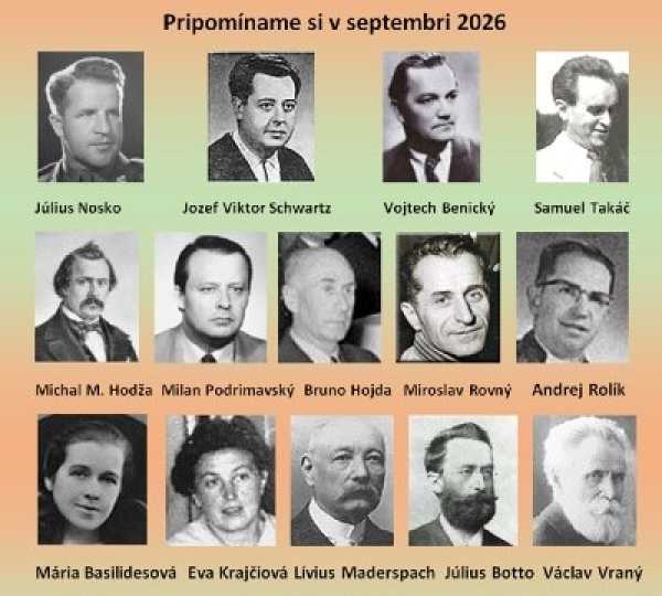 Pripomíname si okrúhle výročia osobností Gemera a Gemera-Malohontu, pripadajúce na september 2026